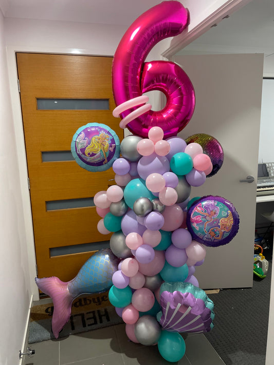 Large Number Mermaid Balloon Column