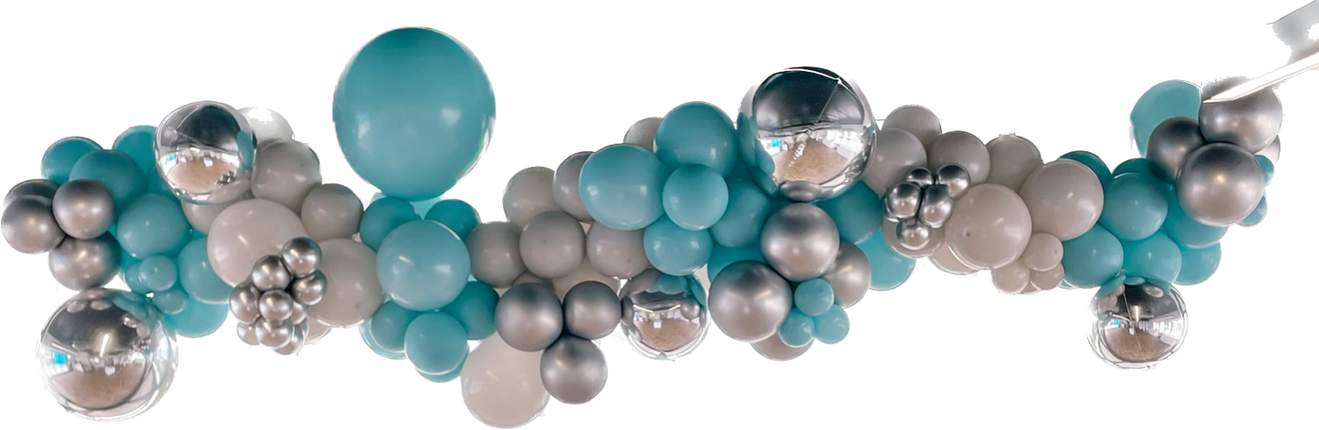 Ready To Hang - Blue/GREY/Silver - Standard Balloon Garland