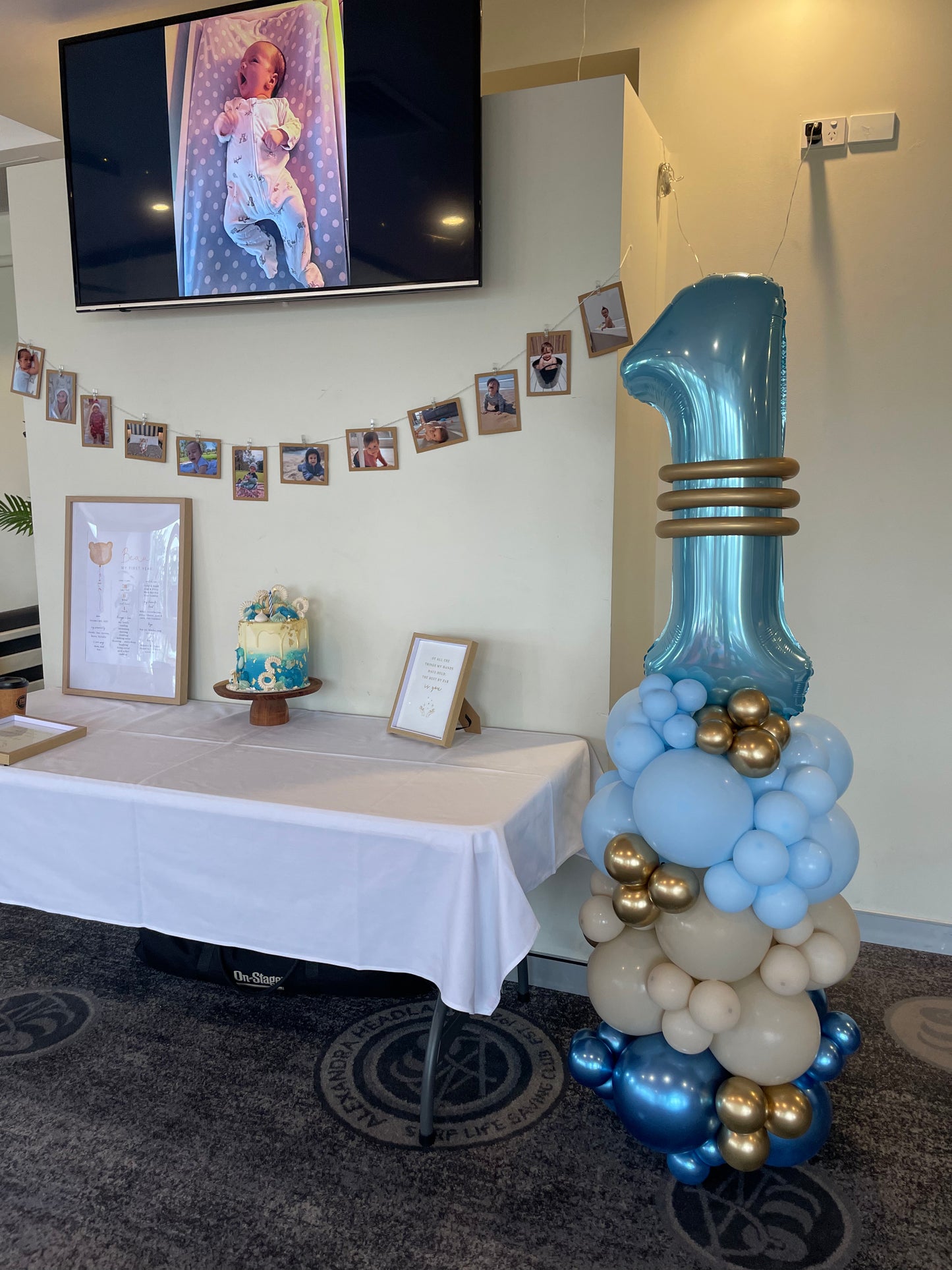 First birthday Balloon Column