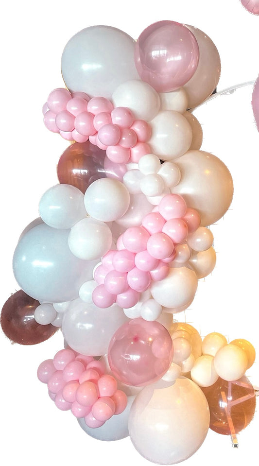 Ready To Hang - Pink/white/clear  Balloon Garland