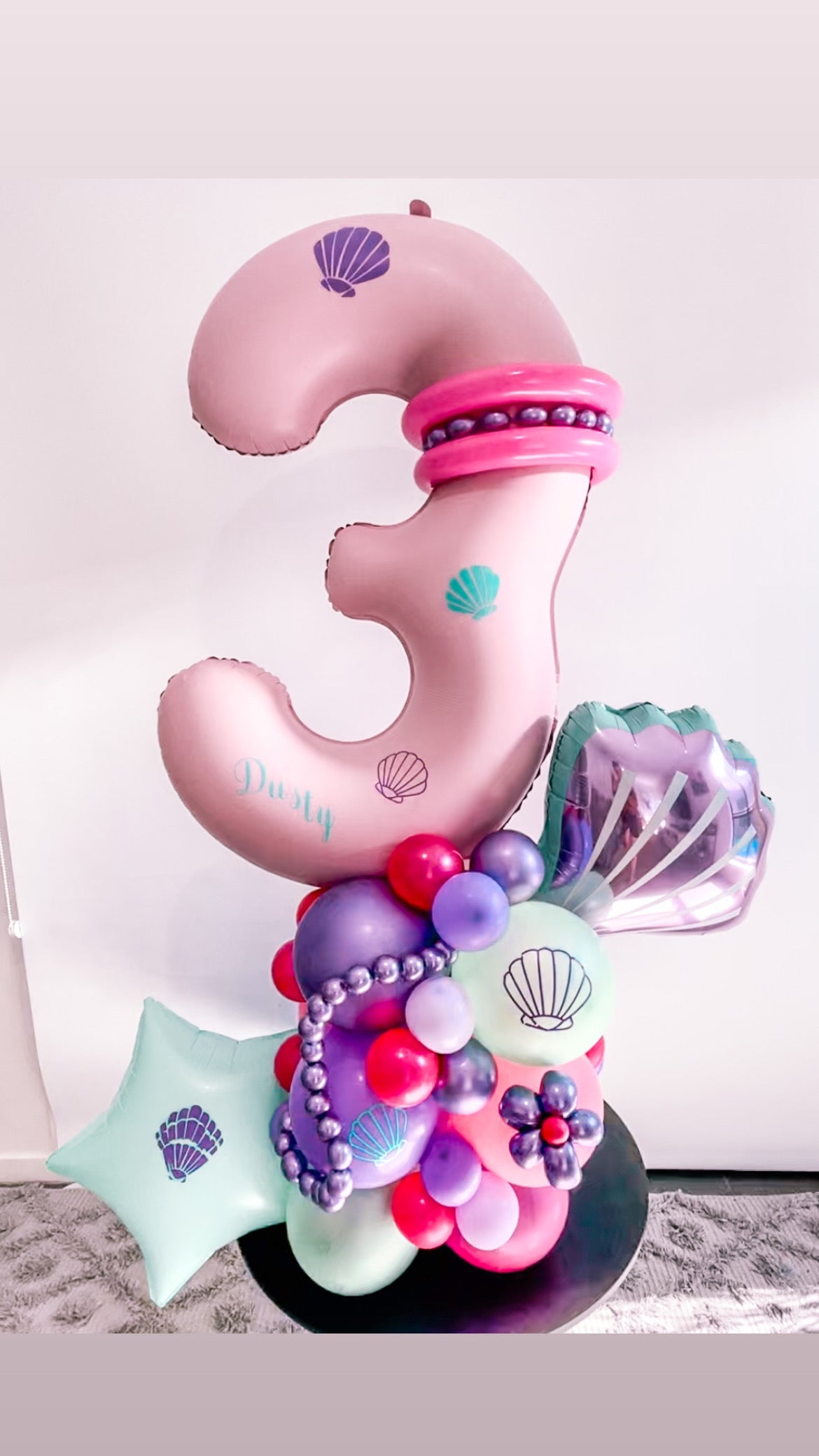 Mermaid Girls 86cm Number Balloon Bouquets