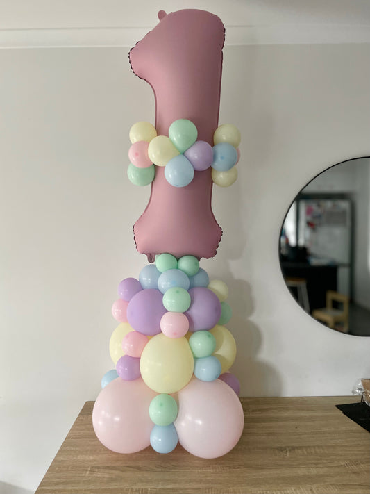 First birthday Balloon Column