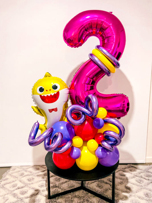 Custom 86cm Number Balloon Column and Bouquet SMALL