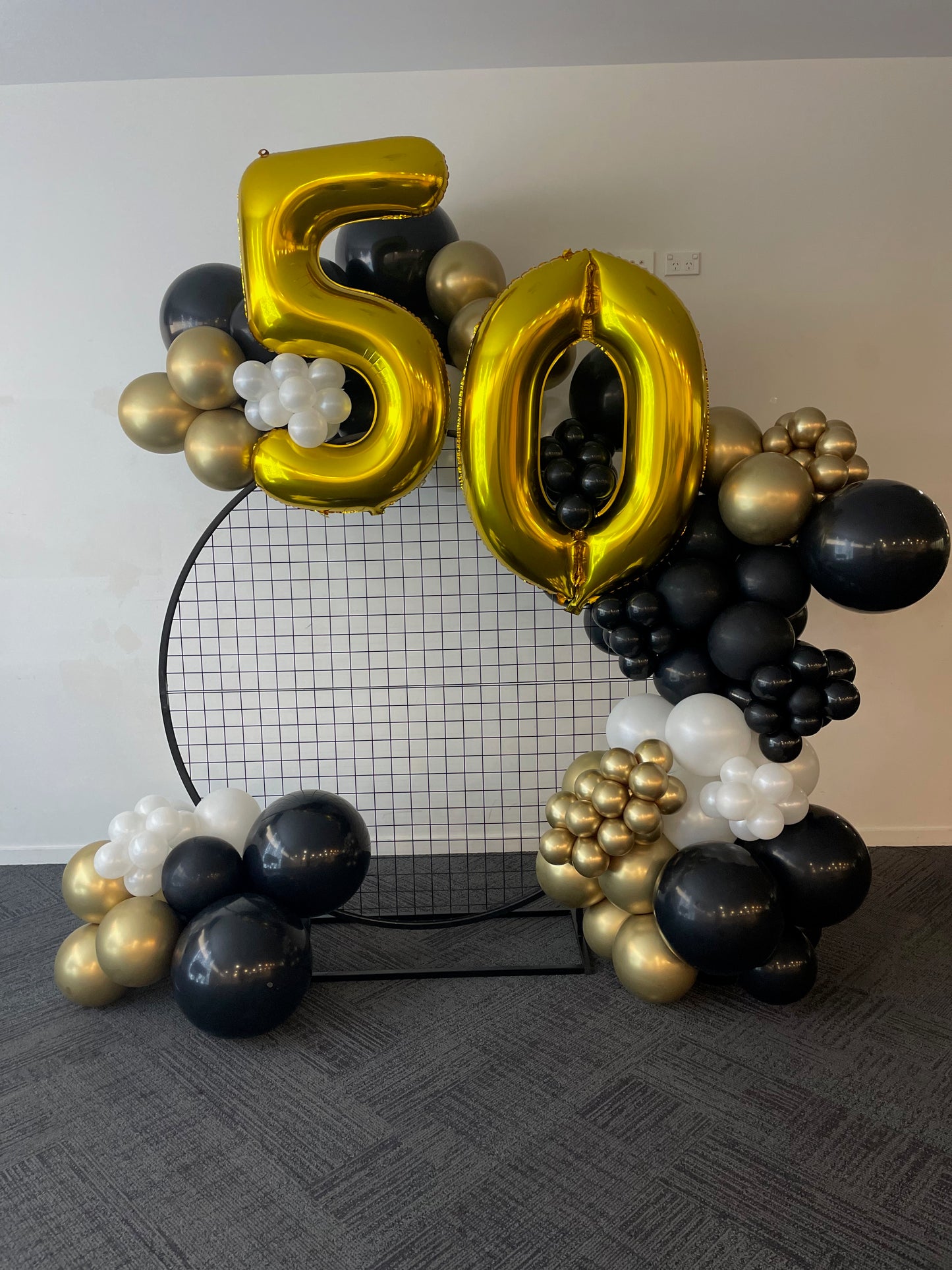 1.5m Mesh Black Hoop Backdrop ONLY