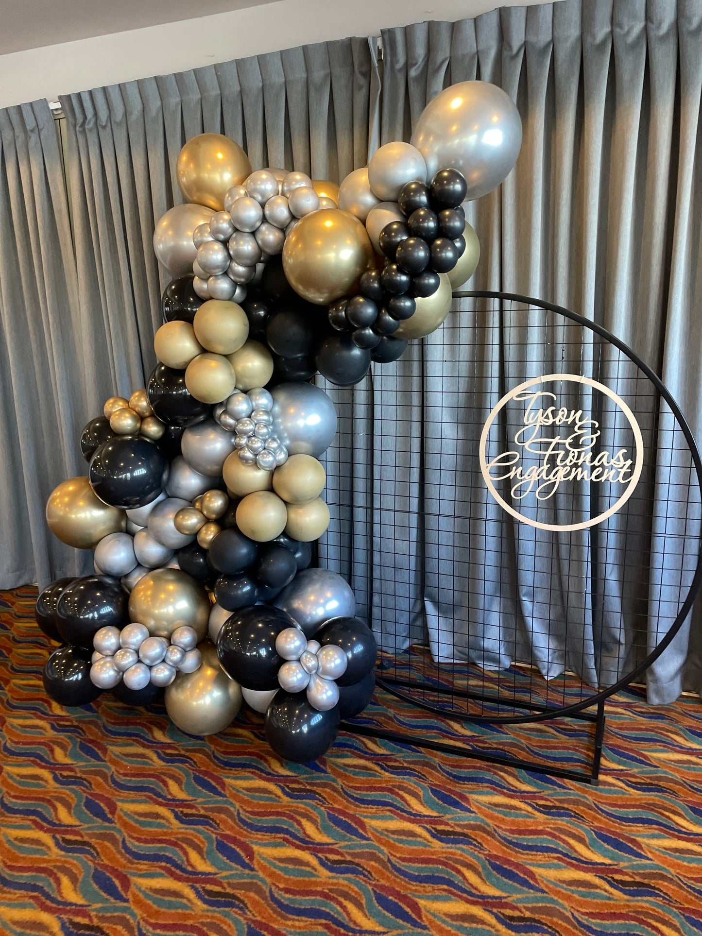 1.5m Mesh Black Hoop Backdrop ONLY