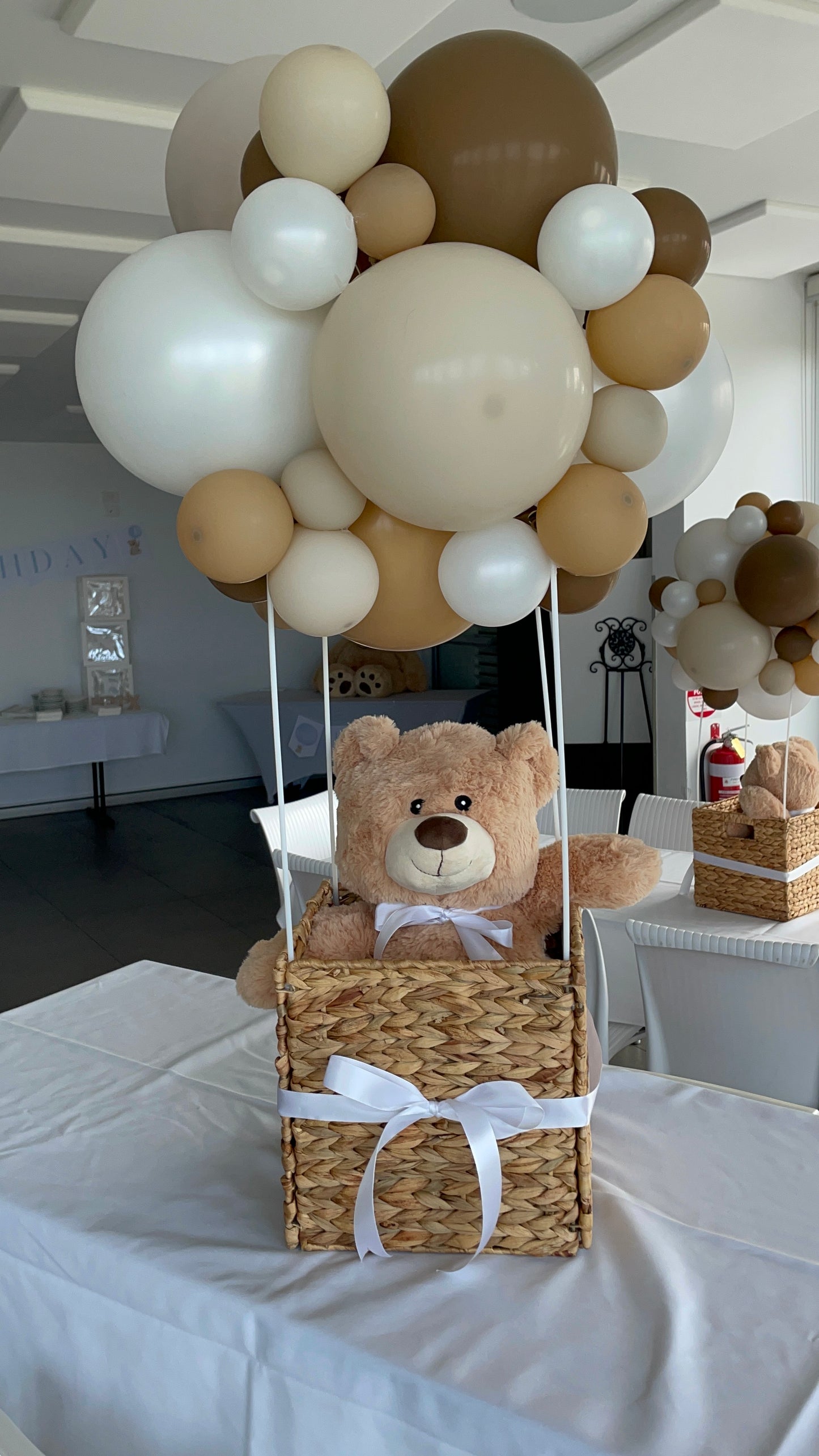 Baby Bear Hot air Balloon in Basket (BABY SHOWER)